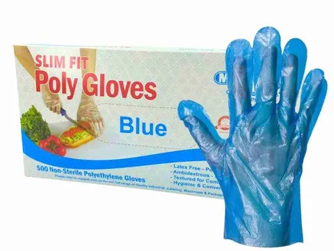 LDPE Gloves BLUE M 500pcs